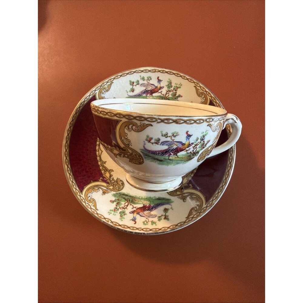 Myott Staffordshire Teacup and Saucer - Chelsea Bird Design